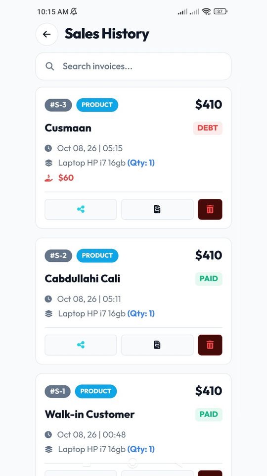 Maareeye app: sales history